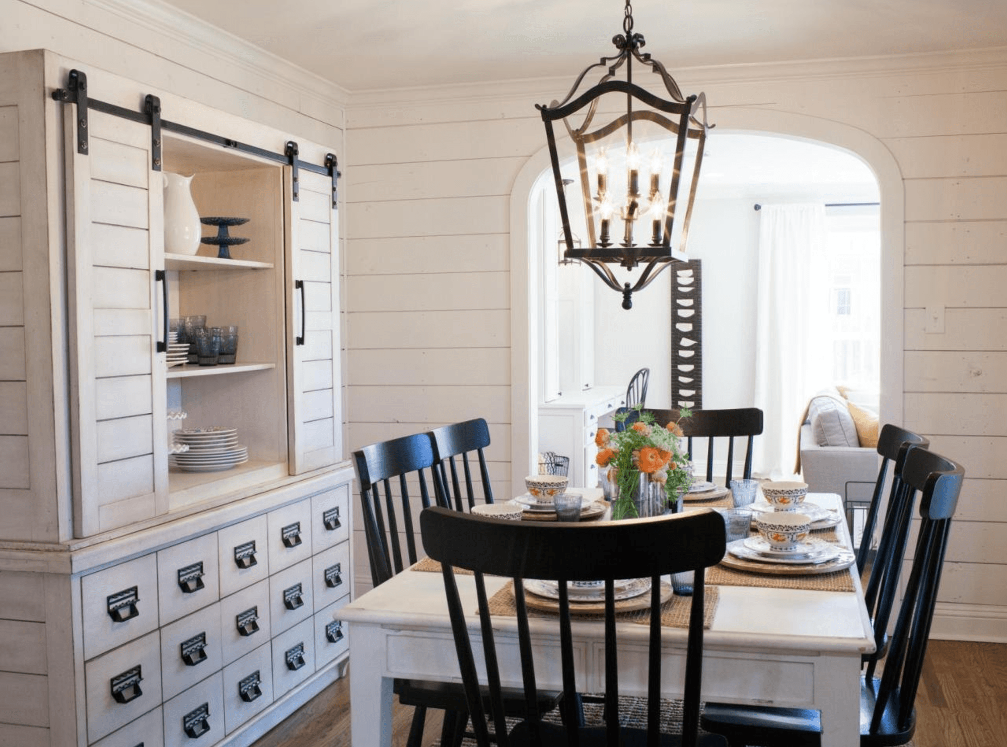 For Blog Only - Chip and Joanna Gaines, HGTV's Fixer Upper - Wall to Wall Shiplap Dining Room