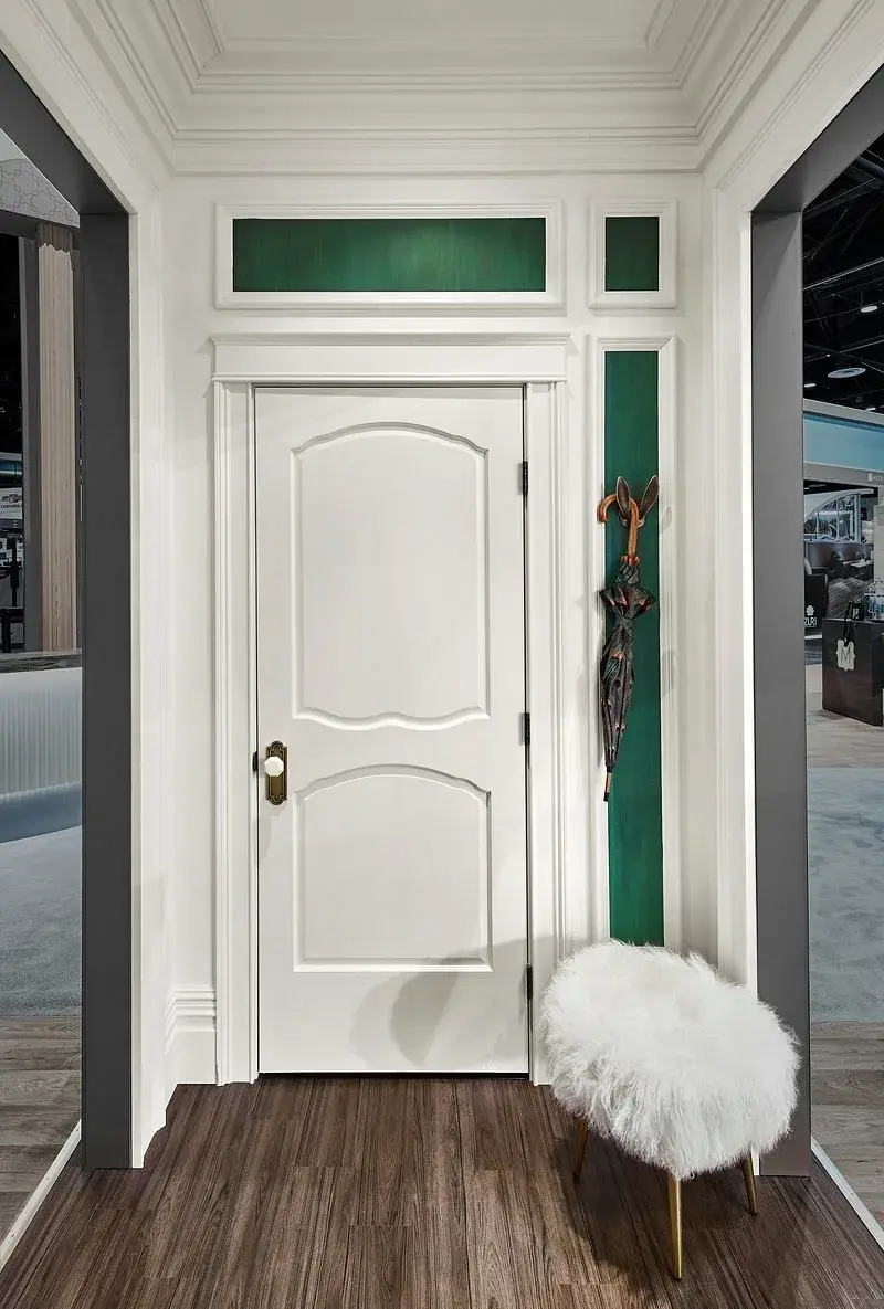 For Blog Only - Dark Green Entry with White Panel Door