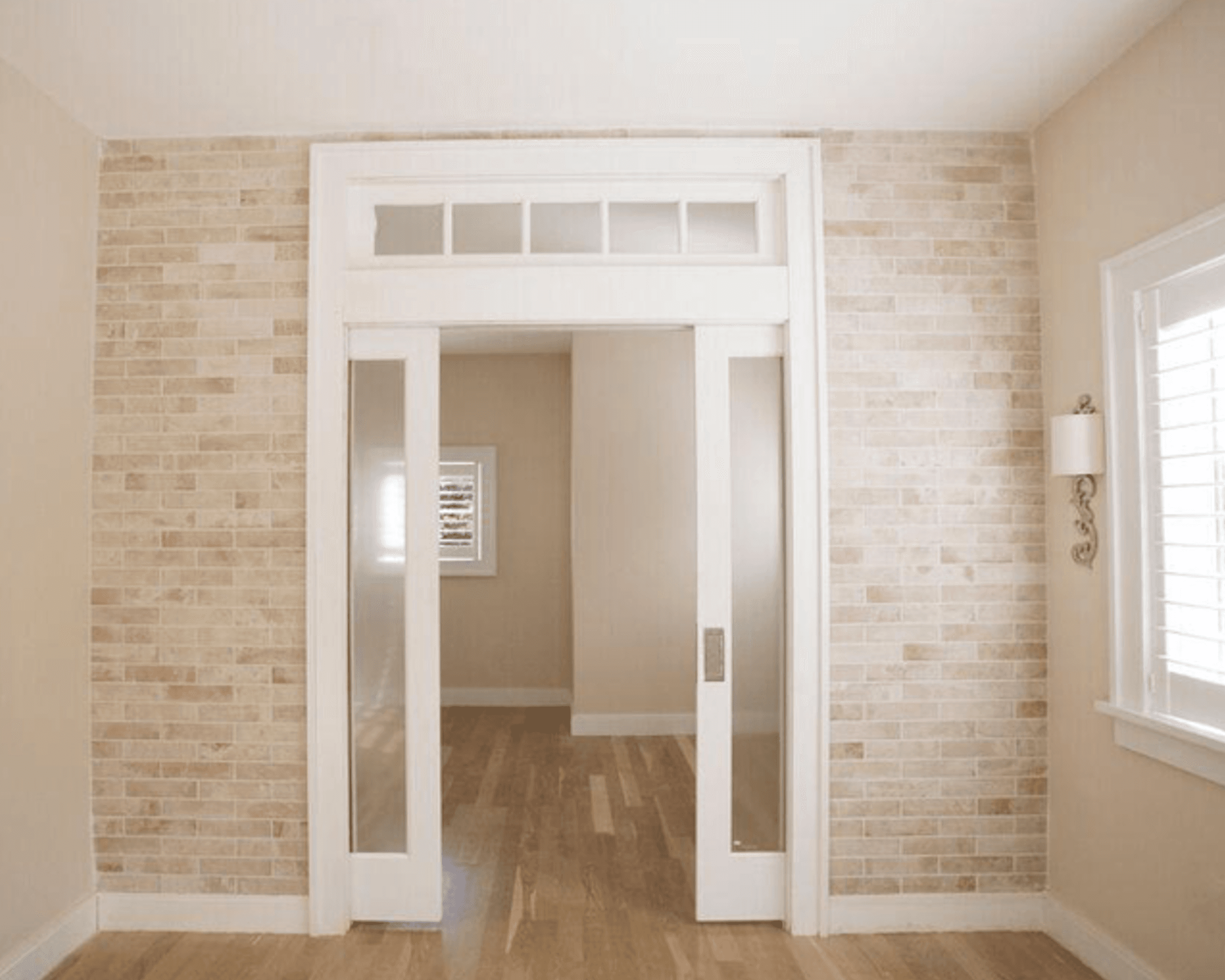 For Blog Only - Double Pocket Doors on Brick