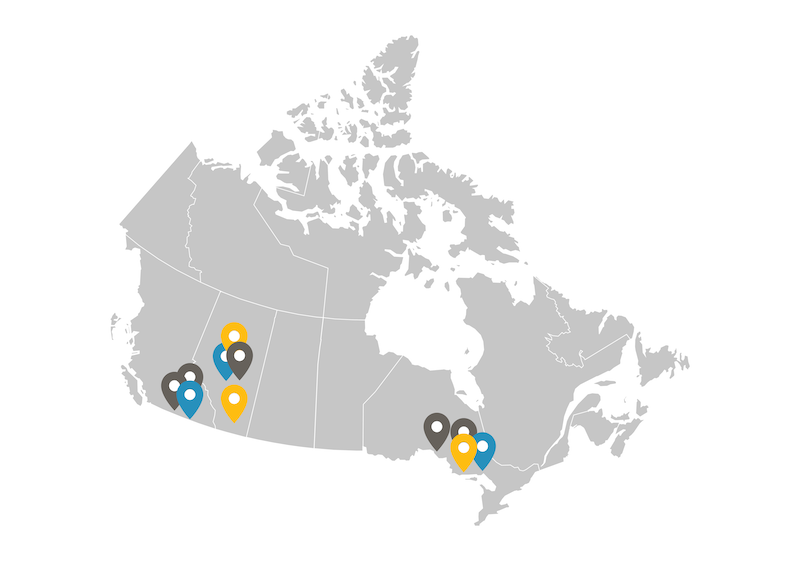 Mapa de manufactura de Canadá