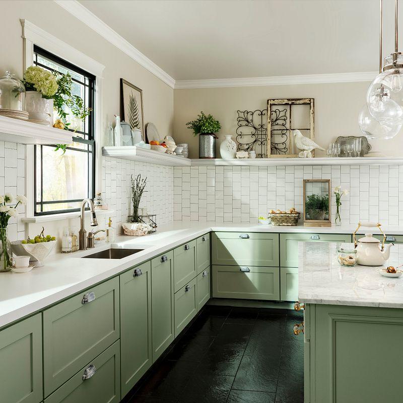 Green Cabinet Kitchen