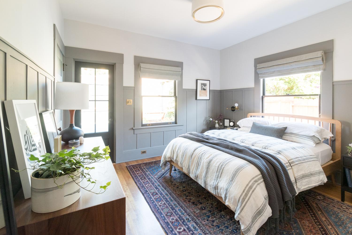 For Blog Only - The Gold Hive - Gray Wainscot Bedroom