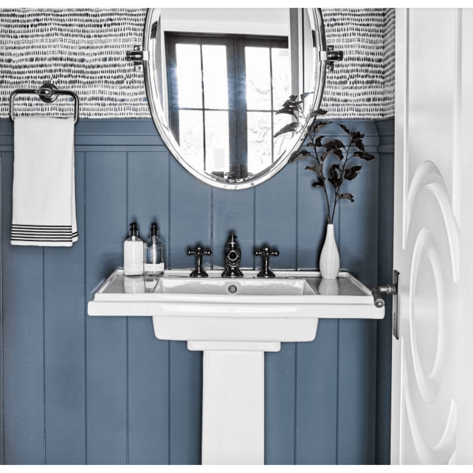 For Blog Only - Emily Henderson - Blue Shiplap Wainscotting Bathroom