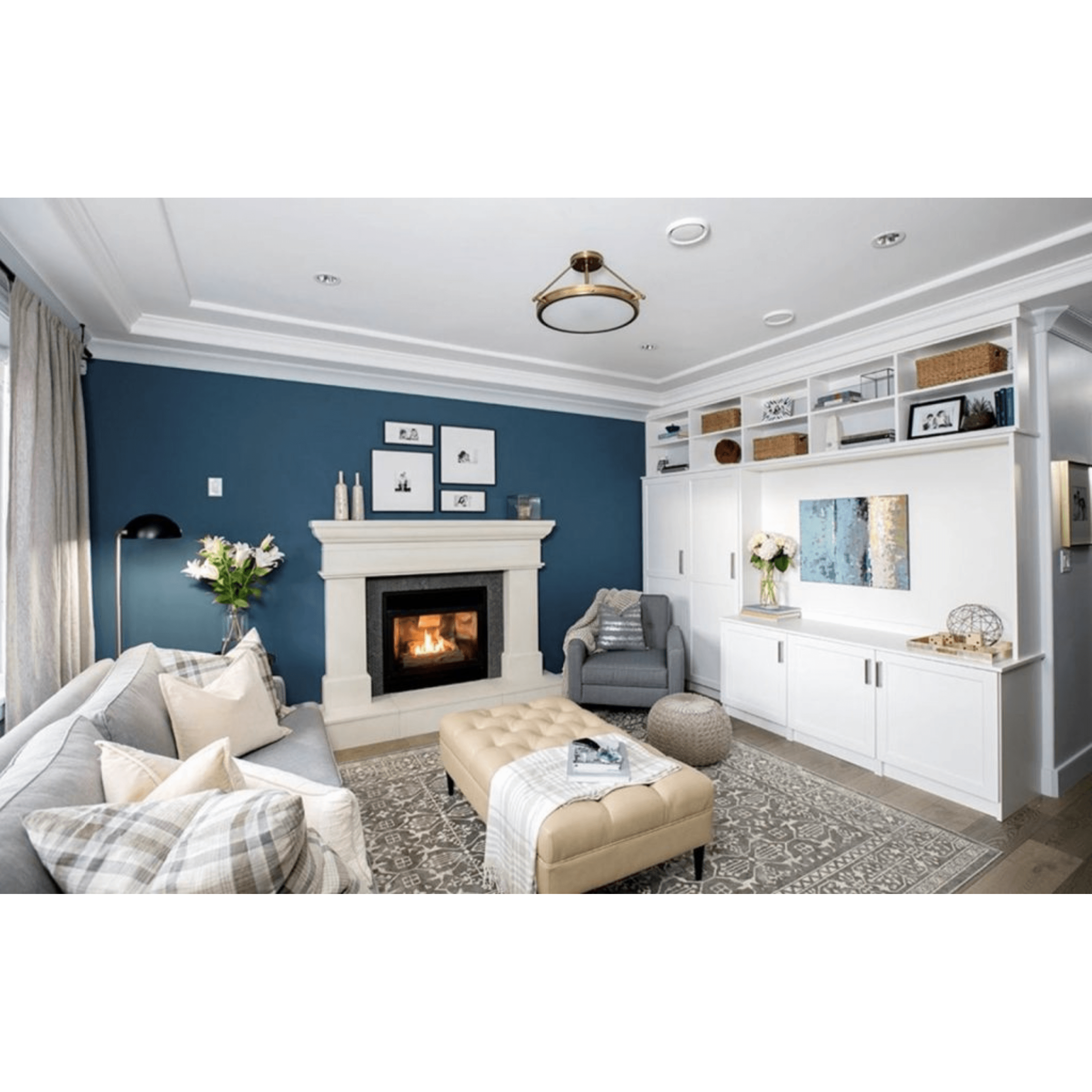 Blue Wall and Fireplace Living Room.jpeg