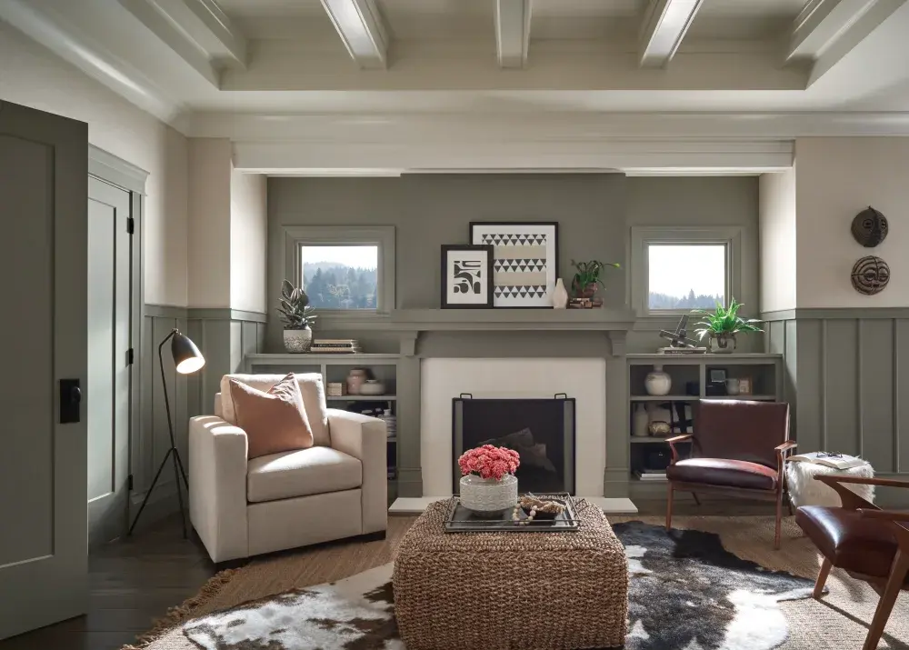 Option M - Contemporary Craftsman - Living Room - Fireplace - 2021