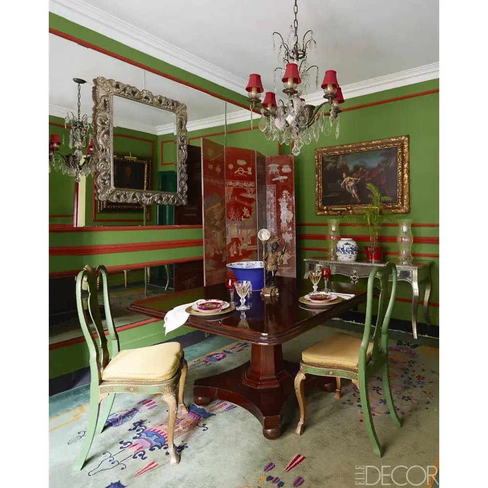 For Blog Only - Joao Mansur - Brazilian Red and Green Dining Room