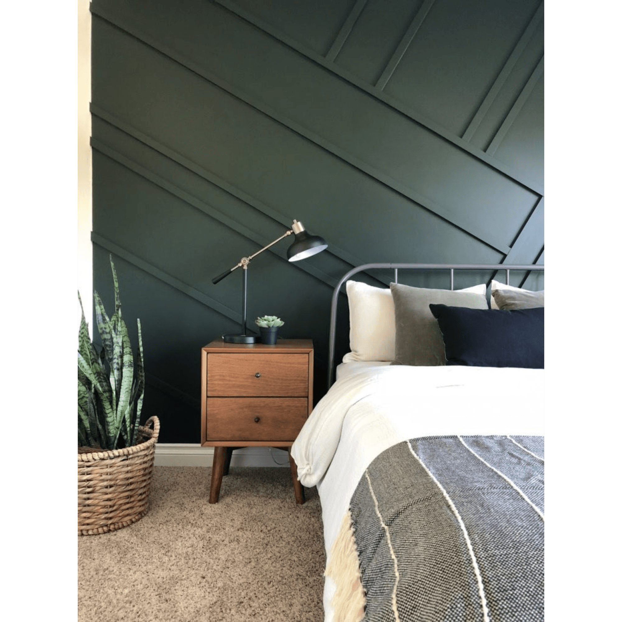 For Blog Only - Angela Rose Home - Green Accent Wall Bedroom