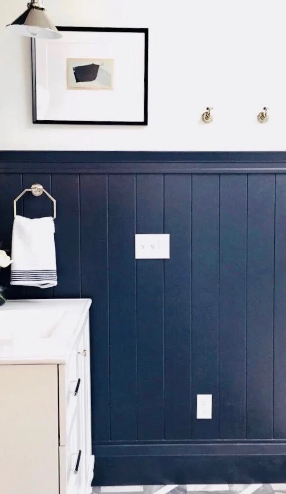 For Blog Only - Emily Henderson - Blue Chair Rail with Wainscotting