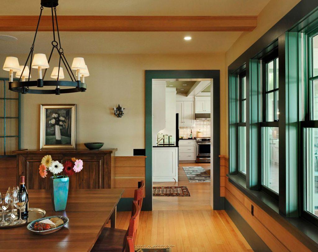 For Blog Only - Smith & Vansant Architects - Modern Craftsman Dining Room with Green Trim