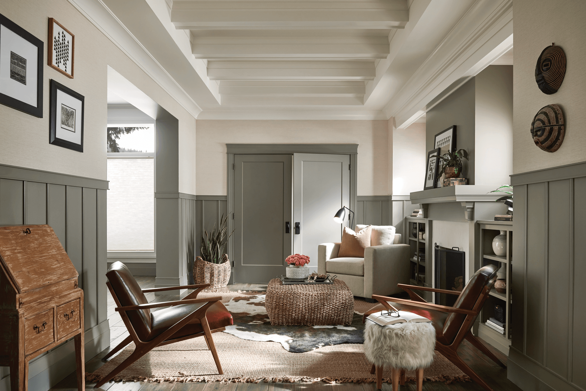 Option M - Contemporary Craftsman - Living Room - Wide - 2021