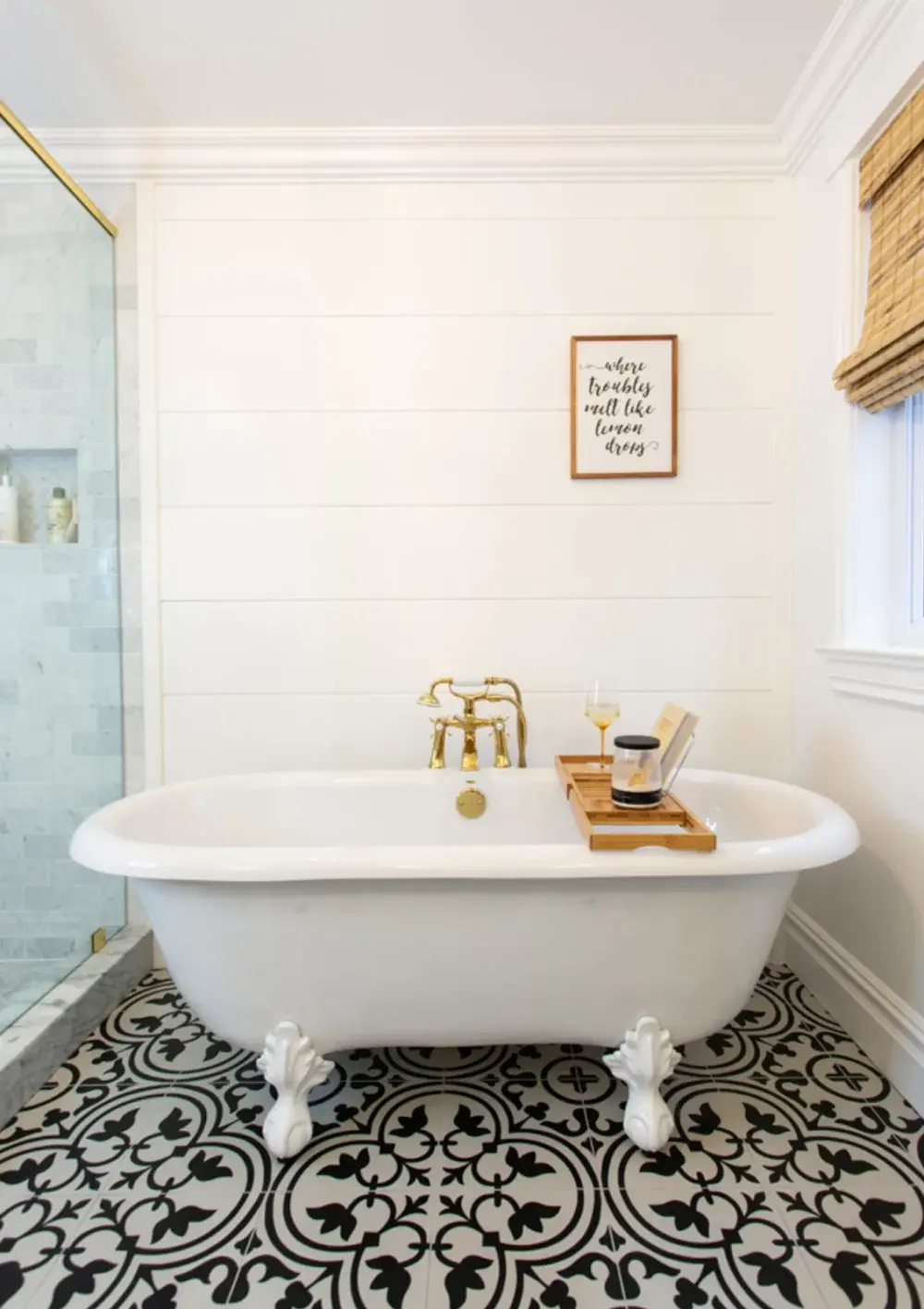 For Blog Only - Roxanne West, Bonjour Bliss - Shiplap Bathroom with Tile Floor