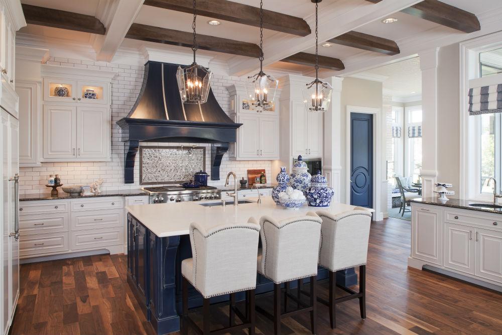 For Blog Only - Pahlisch Homes - Accented Kitchen with Wood Beams