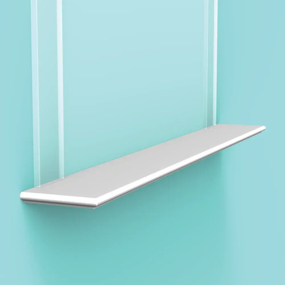 Window sill shelf with trim and moulding