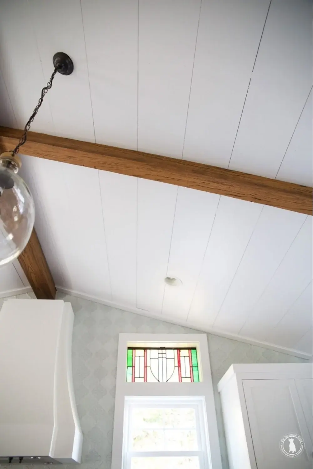 For Blog Only - The Handmade Home - Shiplap Ceiling with Minimal Wooden Beams